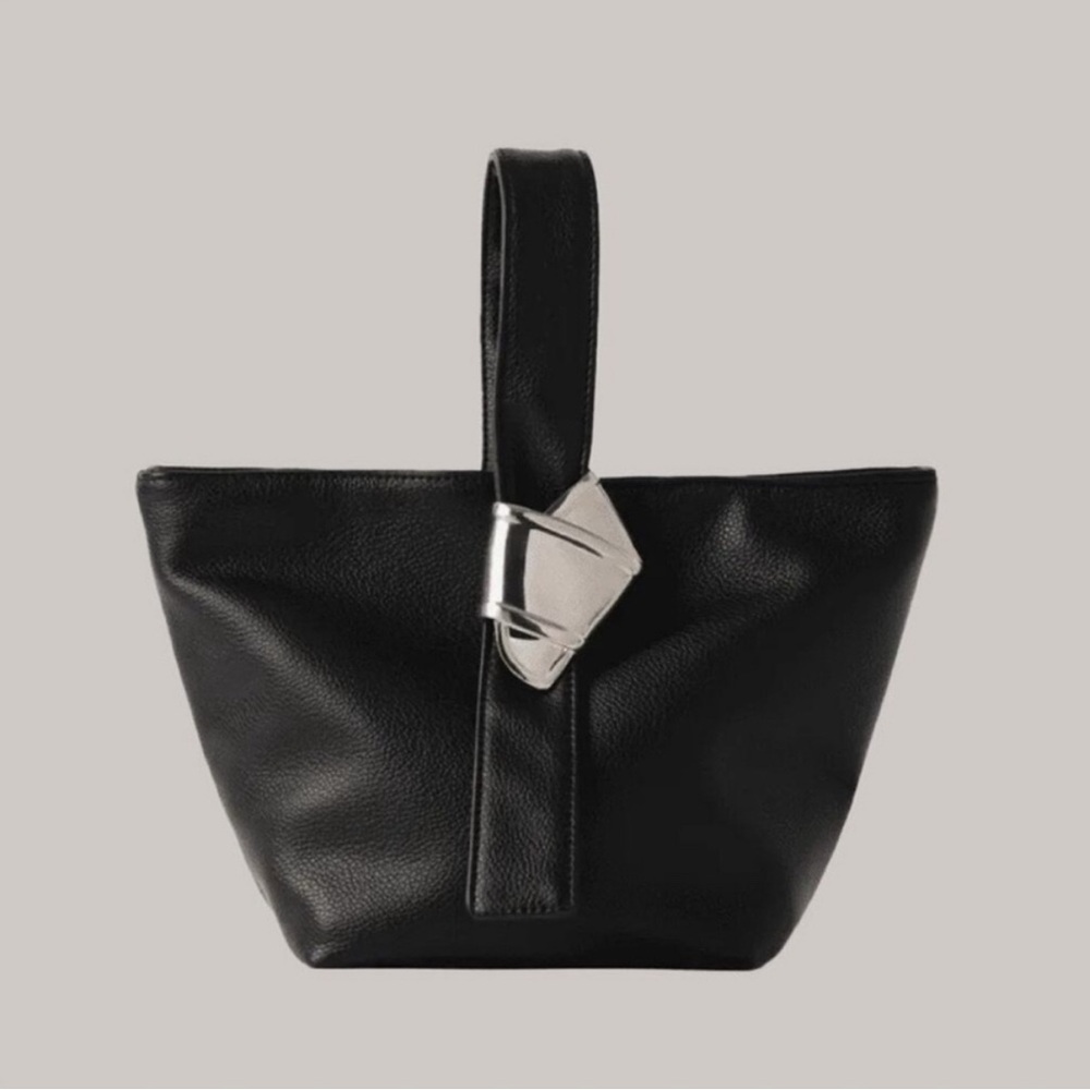 NEW Brandon Maxwell x Merit Black Clutch with Silver Accent